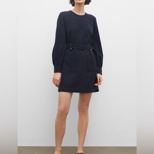 Club Monaco Belted Mini Dress - navy - LIKE NEW
